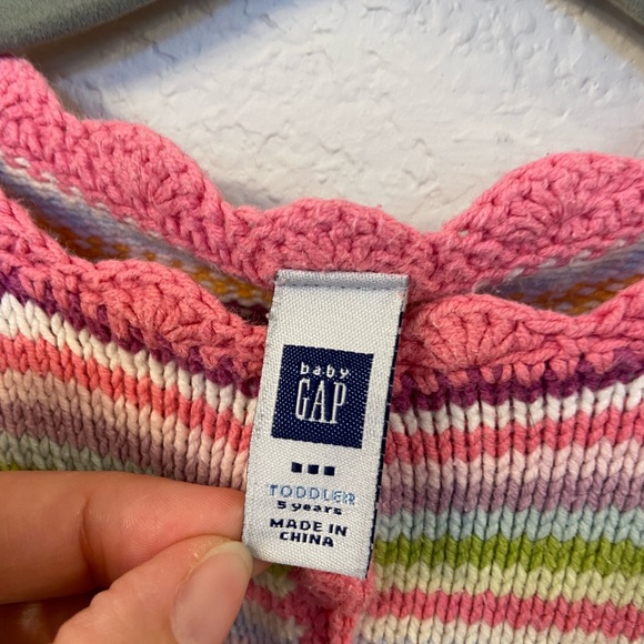 Baby Gap Kids Rainbow Stripe Cardigan Sweater Pink size 5 years - Picture 3 of 7
